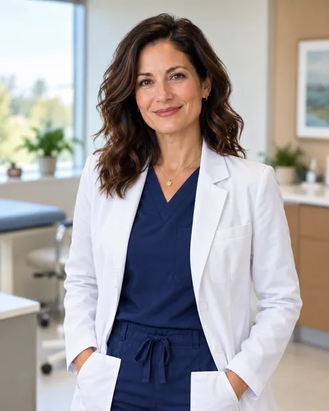 Illustrative physician portrait from the fictional sample website